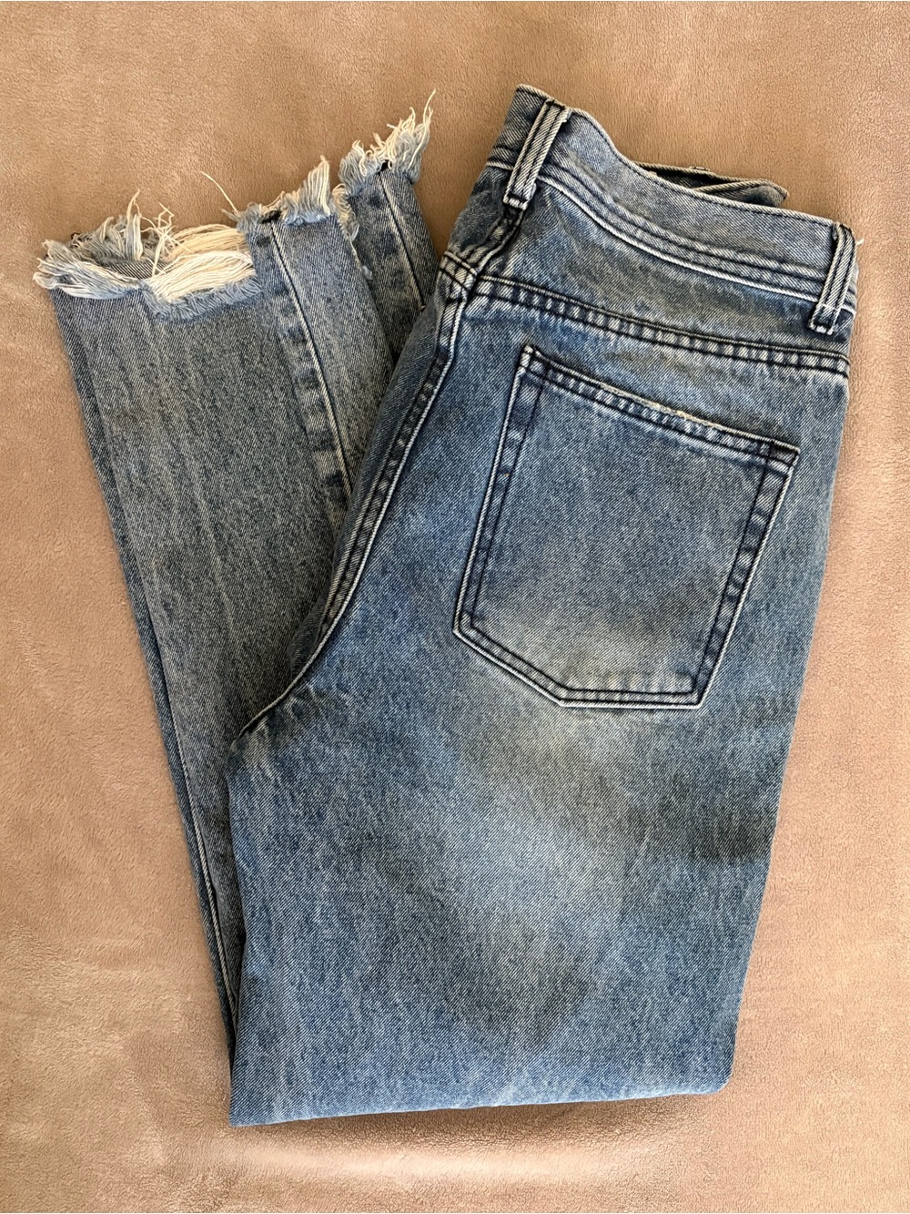 Women’s Classic Washed Blue Jeans - Casual Straight Fit